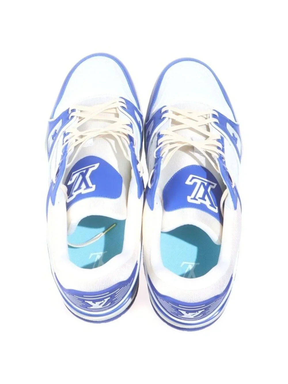 Louis Vuitton LV Trainers Line Sneakers Low Cut Shoes White Blue